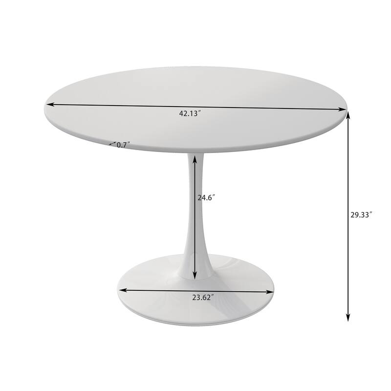 42.12"Modern Round Dining Table with Round MDF Table Top Bed Bath